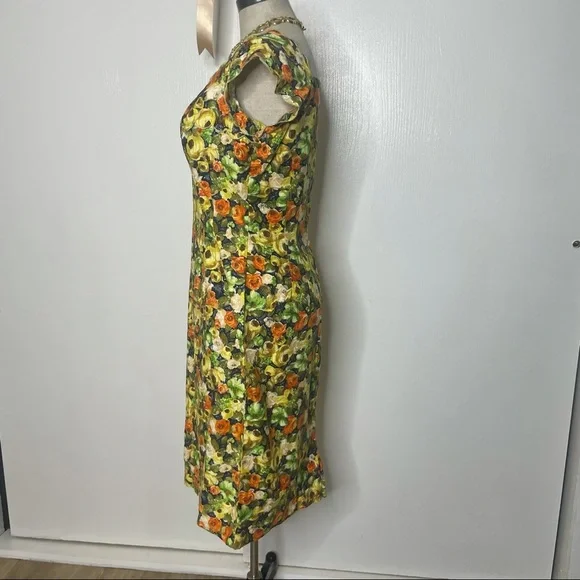 Vintage 1950s Floral Print Wiggler dress Alix of Miami - Picture 4 of 7
